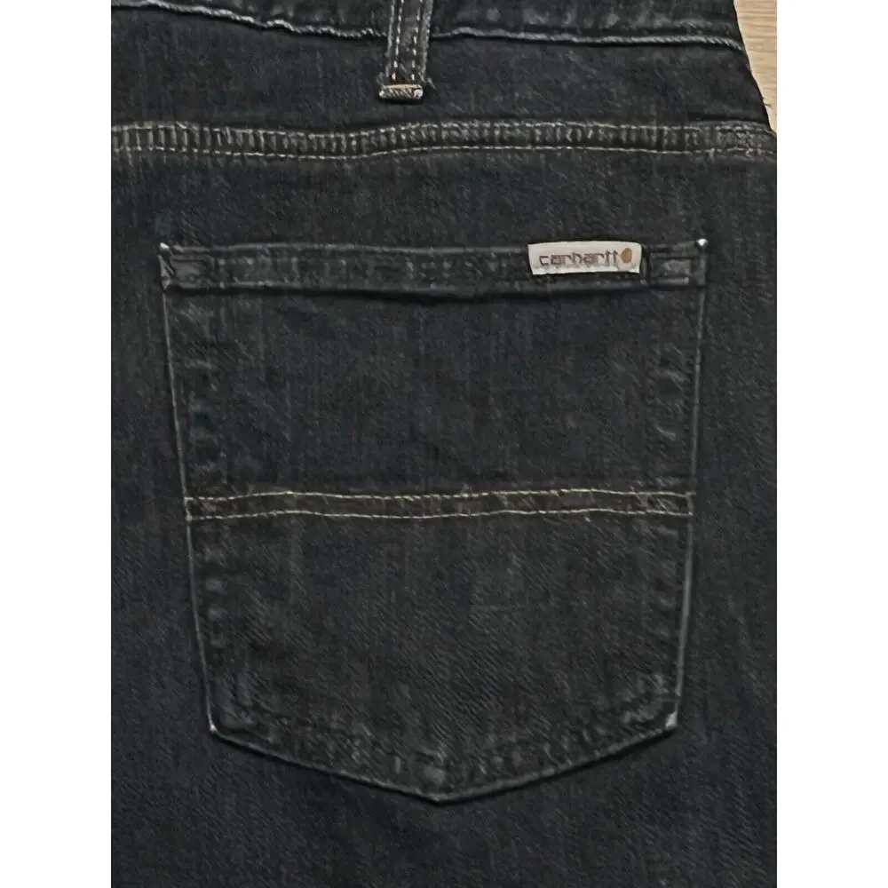 Carhartt Jeans Women's 12 Regular Straight Leg Pockets Denim Fleece Lined EUC - Picture 8 of 11